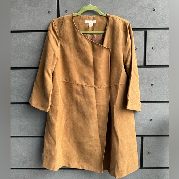 H&M faux suede camel colored coat - Picture 2 of 3